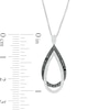 Thumbnail Image 3 of 1/5 CT. T.W. Enhanced Black and White Diamond Double Teardrop Pendant in Sterling Silver