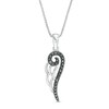 Thumbnail Image 1 of 1/20 CT. T.W. Black Diamond Angel Wing Pendant in Sterling Silver