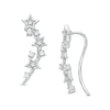 Thumbnail Image 0 of 1/10 CT. T.W. Diamond Triple Star Crawler Earrings in Sterling Silver