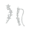 Thumbnail Image 1 of 1/10 CT. T.W. Diamond Triple Star Crawler Earrings in Sterling Silver