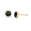 Thumbnail Image 1 of Black Enamel Disc Stud Earrings in 14K Gold