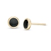 Thumbnail Image 0 of Black Enamel Disc Stud Earrings in 14K Gold