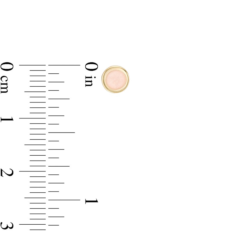 Main Image 2 of Iridescent Pink Enamel Disc Stud Earrings in 14K Gold