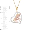 Thumbnail Image 2 of 1/8 CT. T.W. Diamond Tilted Heart with Unicorn Pendant in Sterling Silver with 14K Two-Tone Gold Plate