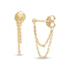 Thumbnail Image 1 of Double Cable Chain Drop Front/Back Earrings in 14K Gold