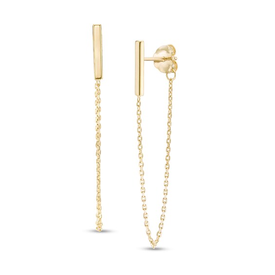 Gnzoe Gold Plated Women Stud Earrings Square Stone Chain Tassel Gold 85x2.5MM Gnzoe Gold Plated Women Stud Earrings Square Stone Chain Tassel Gold 85x2.5MM