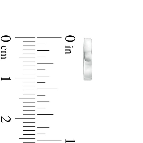 11.0mm Square Tube Huggie Hoop Earrings in 14K White Gold