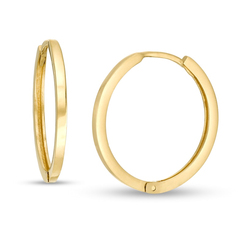Main Image 1 of 18.0mm Square Tube Huggie Hoop Earrings in 14K Gold