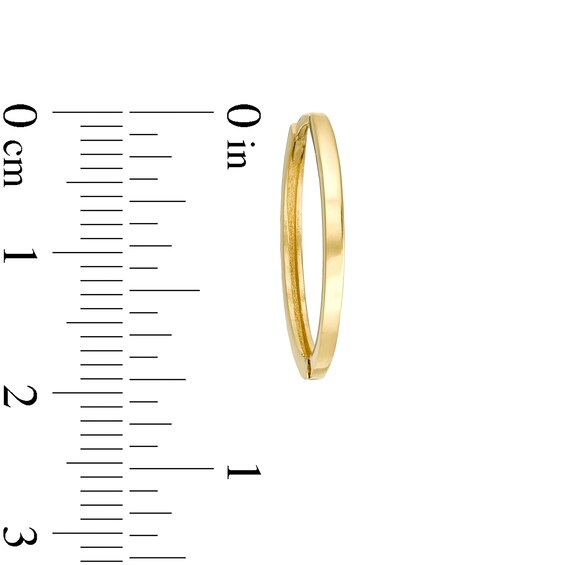 18.0mm Square Tube Huggie Hoop Earrings in 14K Gold