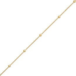 2.0mm Diamond-Cut Bead Station Bracelet in 14K Gold - 7.5&quot;