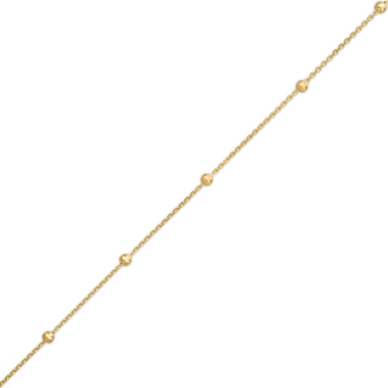 2.0mm Diamond-Cut Bead Station Bracelet in 14K Gold - 7.5"