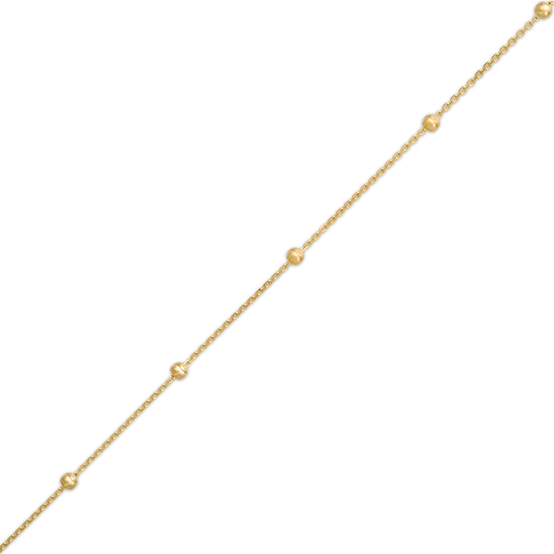 Main Image 1 of 2.0mm Diamond-Cut Bead Station Bracelet in 14K Gold - 7.5"