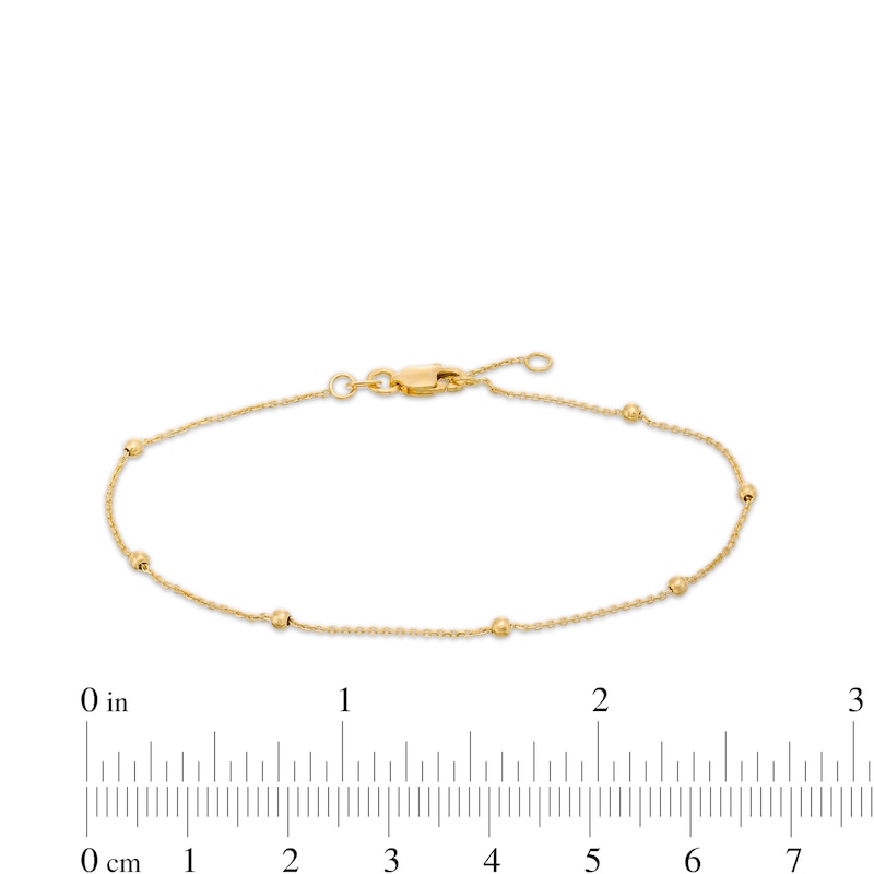 Main Image 3 of 2.0mm Diamond-Cut Bead Station Bracelet in 14K Gold - 7.5"