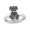 Stackable Expressions™ Marcasite Sitting Dog Ring in Sterling Silver