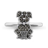 Stackable Expressions™ Marcasite Sitting Dog Ring in Sterling Silver