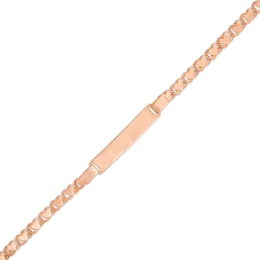 Child's Heart Stampato ID Bracelet in 14K Rose Gold - 6.0&quot;