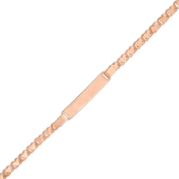 Child's Heart Stampato ID Bracelet in 14K Rose Gold - 6.0"