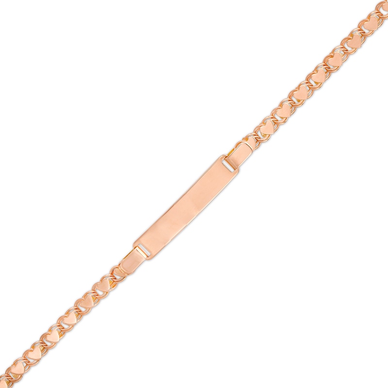 Child's Heart Stampato ID Bracelet in 14K Rose Gold - 6.0"