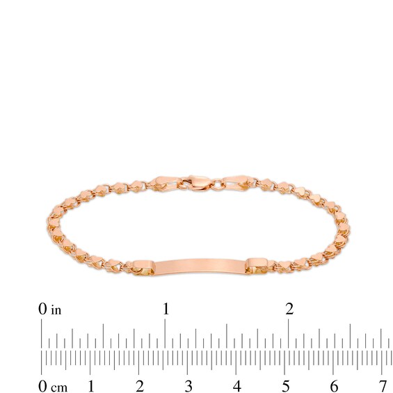 Child's Heart Stampato ID Bracelet in 14K Rose Gold - 6.0"