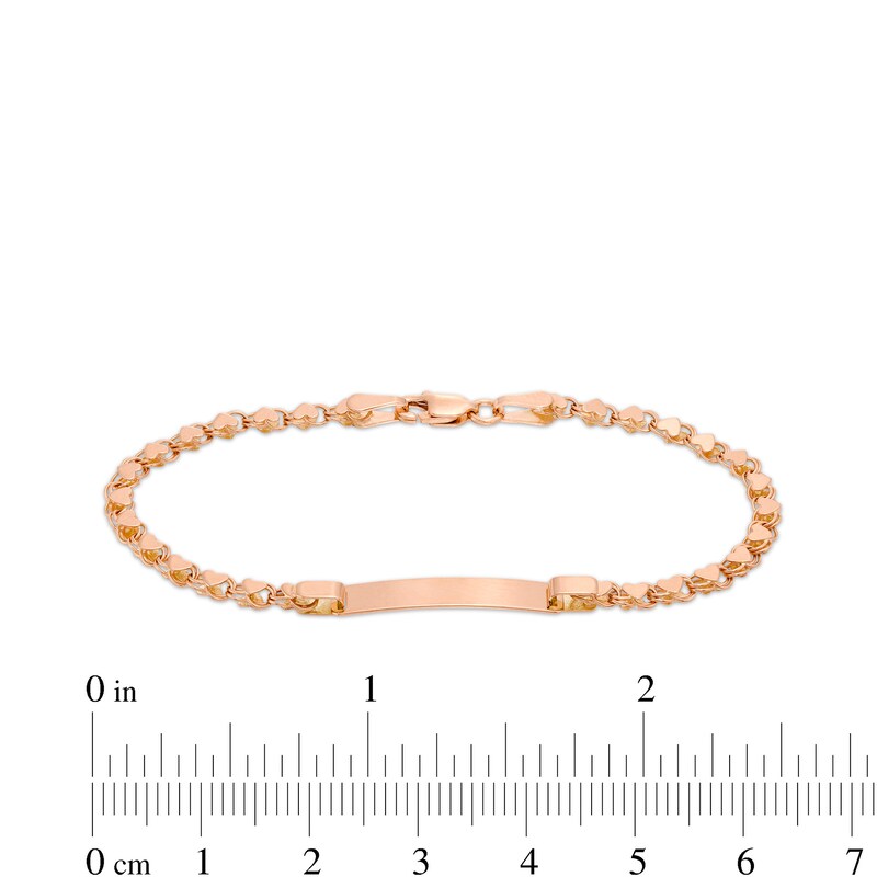 Child's Heart Stampato ID Bracelet in 14K Rose Gold - 6.0"