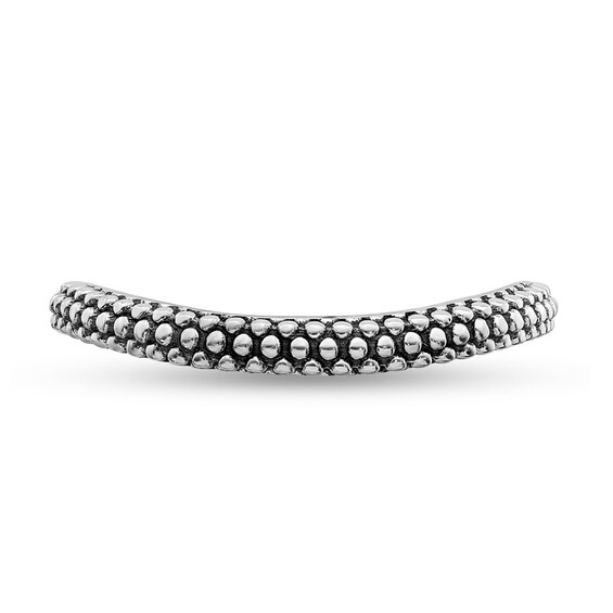 Stackable Expressionsâ¢ 2.0mm Oxidized Beaded Wave Band Sterling Silver