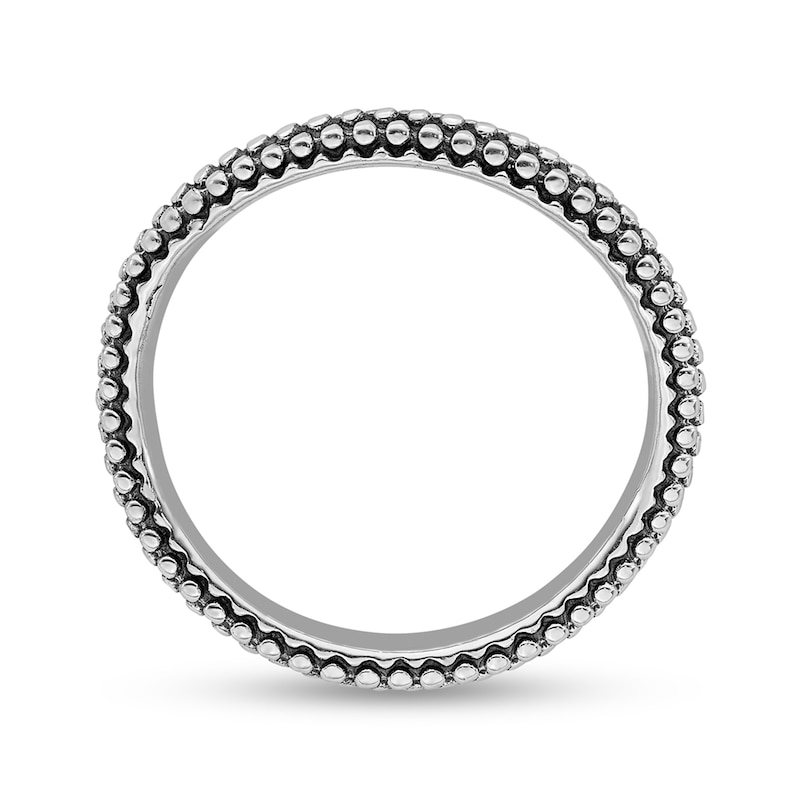 Stackable Expressions™ 2.0mm Oxidized Beaded Wave Band in Sterling Silver