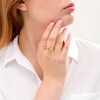 Thumbnail Image 2 of Oval Citrine and White Topaz Tri-Sides Ring in 10K Gold