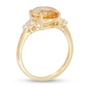 Thumbnail Image 2 of Oval Citrine and White Topaz Tri-Sides Ring in 10K Gold