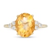Thumbnail Image 3 of Oval Citrine and White Topaz Tri-Sides Ring in 10K Gold