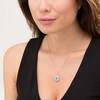 Thumbnail Image 2 of Oval Swiss Blue and White Topaz Starburst Double Frame Pendant in Sterling Silver