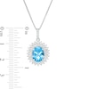 Thumbnail Image 3 of Oval Swiss Blue and White Topaz Starburst Double Frame Pendant in Sterling Silver