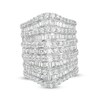 Thumbnail Image 1 of 4 CT. T.W. Composite Diamond Multi-Row Chevron Ring in 10K White Gold