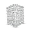 Thumbnail Image 0 of 4 CT. T.W. Composite Diamond Multi-Row Chevron Ring in 10K White Gold