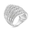 Thumbnail Image 3 of 4 CT. T.W. Composite Diamond Multi-Row Chevron Ring in 10K White Gold