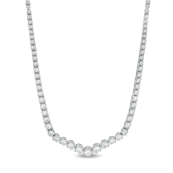 4 CT. T.w. Diamond Riviera Necklace in 10K White Gold - 17"