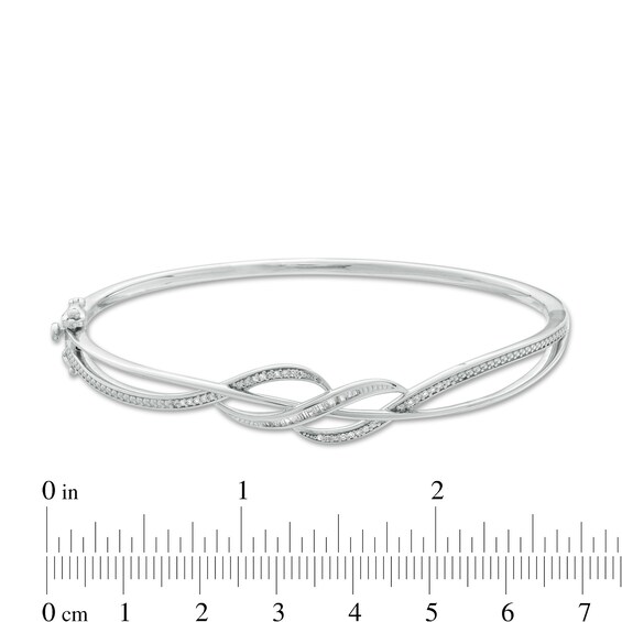 1/5 CT. T.w. Diamond Flowy Twist Bangle in Sterling Silver