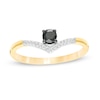Thumbnail Image 1 of 1/5 CT. T.W. Enhanced Black and White Diamond Chevron Promise Ring in 10K Gold