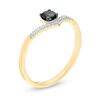 Thumbnail Image 3 of 1/5 CT. T.W. Enhanced Black and White Diamond Chevron Promise Ring in 10K Gold