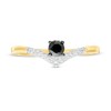 Thumbnail Image 4 of 1/5 CT. T.W. Enhanced Black and White Diamond Chevron Promise Ring in 10K Gold