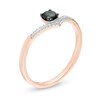 Thumbnail Image 3 of 1/5 CT. T.W. Enhanced Black and White Diamond Chevron Promise Ring in 10K Rose Gold
