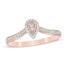 Thumbnail Image 0 of 1/8 CT. T.W. Composite Diamond Pear-Shaped Frame Chevron Promise Ring in 10K Rose Gold