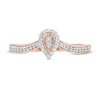 Thumbnail Image 3 of 1/8 CT. T.W. Composite Diamond Pear-Shaped Frame Chevron Promise Ring in 10K Rose Gold