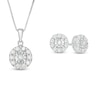 Thumbnail Image 1 of 1 CT. T.W. Diamond Frame Pendant and Earrings Set in Sterling Silver