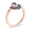3/8 CT. T.W. Enhanced Black and White Composite Diamond Pear-Shaped Frame Ring in 10K Rose Gold