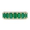 Thumbnail Image 3 of Emerald-Cut Emerald and 1/4 CT. T.W. Diamond Edge Band in 14K Gold