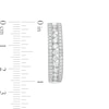 Thumbnail Image 3 of 2 CT. T.W. Diamond Multi-Row Oval Hoop Earrings in 10K White Gold