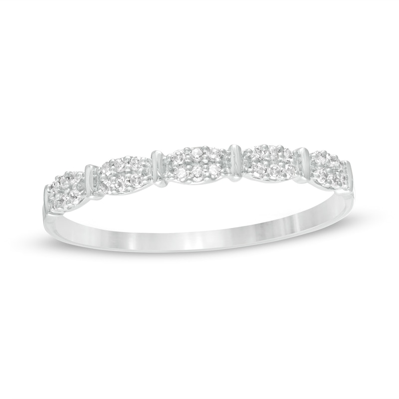 Main Image 1 of 1/15 CT. T.W. Diamond Stackable Band in 10K White Gold