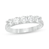 Zales Private Collection 1 CT. T.W. Certified Colorless Diamond Five Stone Wedding Band in 14K White Gold (F/I1)