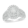 Thumbnail Image 1 of 1 CT. T.W. Diamond Double Oval Frame Vintage-Style Engagement Ring in 10K White Gold