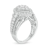 Thumbnail Image 3 of 2 CT. T.W. Composite Diamond Pear-Shaped Frame Engagement Ring in 10K White Gold